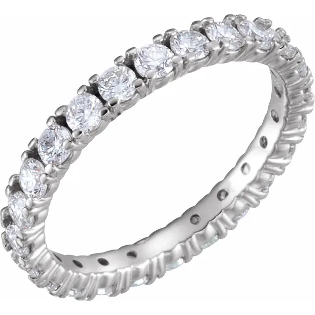 14K White 1 3/8 CTW Diamond Eternity Band Size 7-