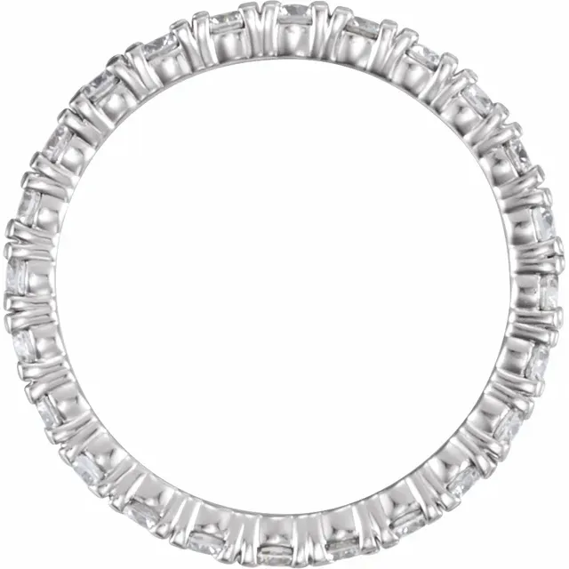 14K White 1 3/8 CTW Diamond Eternity Band Size 7-