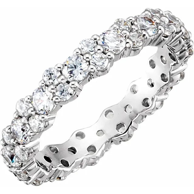 14K White 1 3/4 CTW Diamond Eternity Band Size 7-
