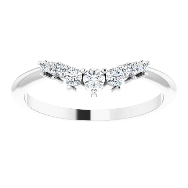 14K White 1/5 CTW Diamond Contour Band-