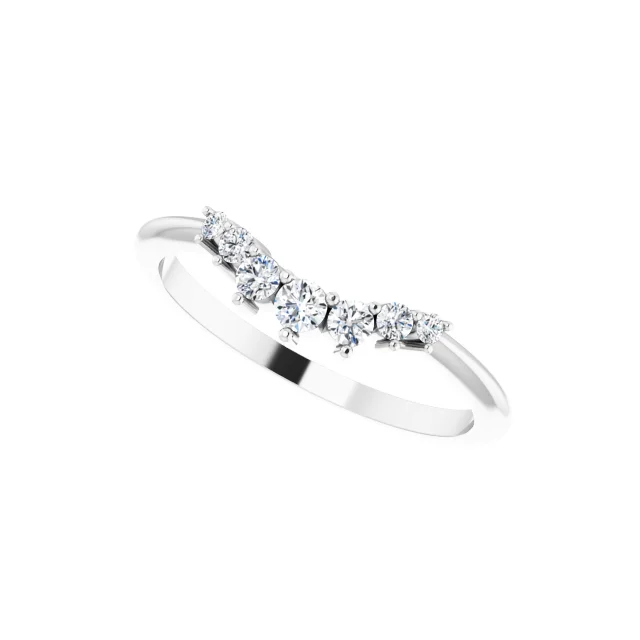 14K White 1/5 CTW Diamond Contour Band-