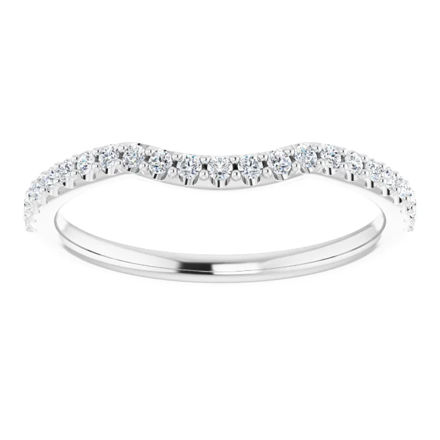 14K White 1/5 CTW Diamond Contour Band-