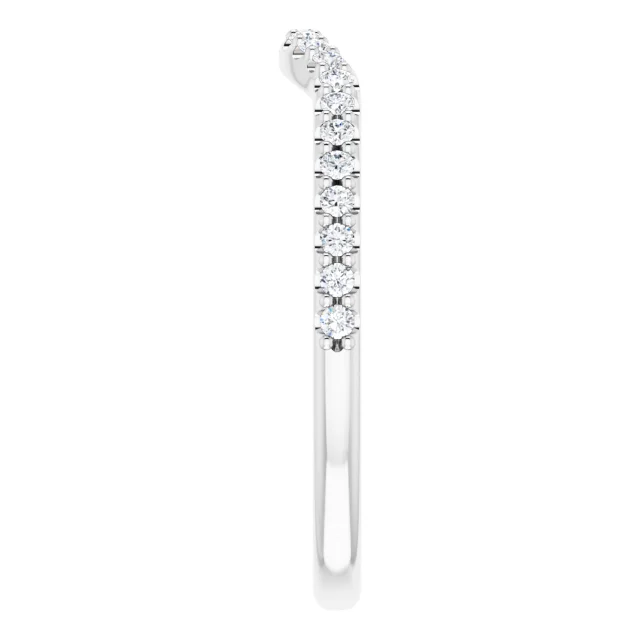 14K White 1/5 CTW Diamond Contour Band-