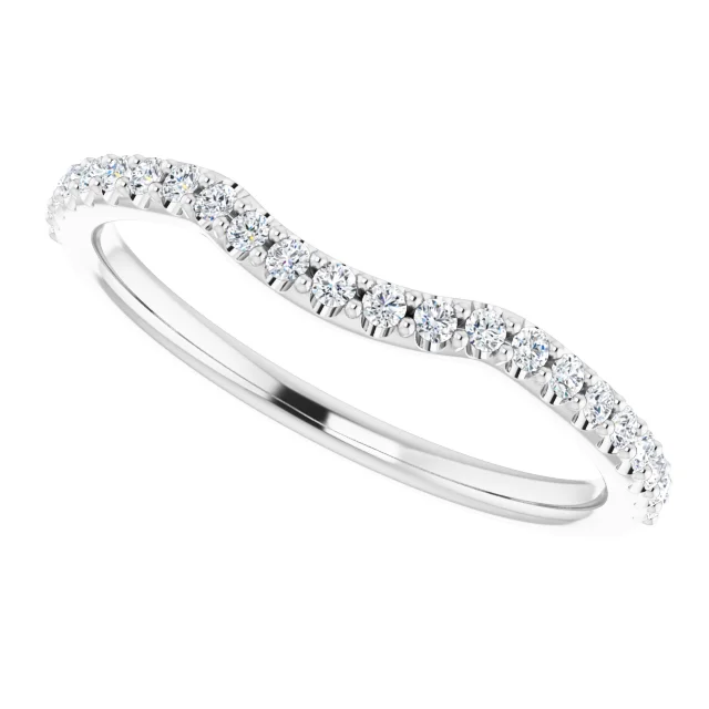 14K White 1/5 CTW Diamond Contour Band-