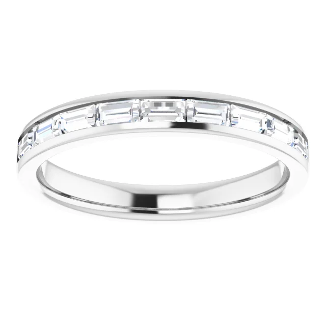 14K White 1/2 CTW Diamond Channel-Set Anniversary Band-7.00 (approximate standard size)-