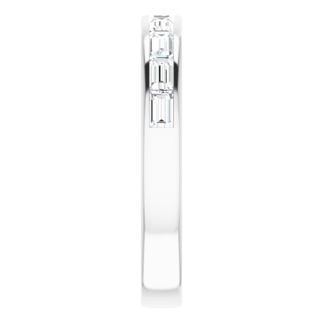14K White 1/2 CTW Diamond Channel-Set Anniversary Band-7.00 (approximate standard size)-