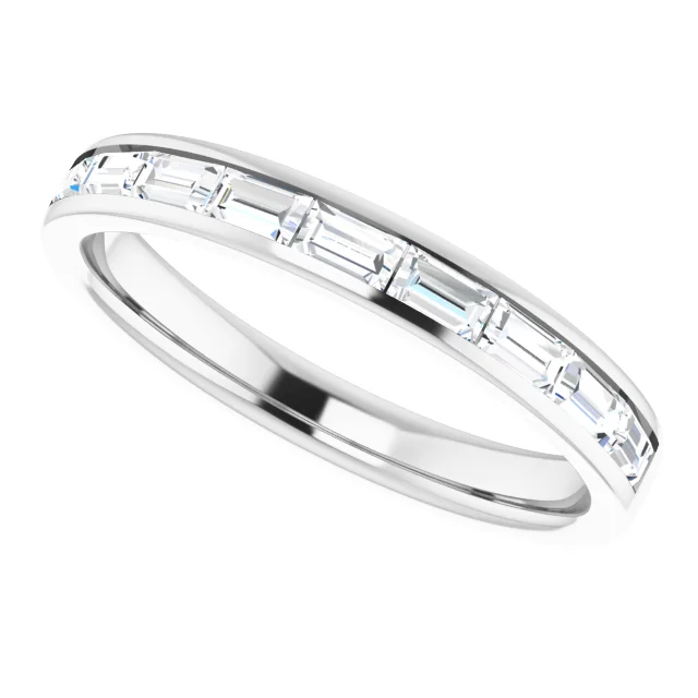 14K White 1/2 CTW Diamond Channel-Set Anniversary Band-7.00 (approximate standard size)-