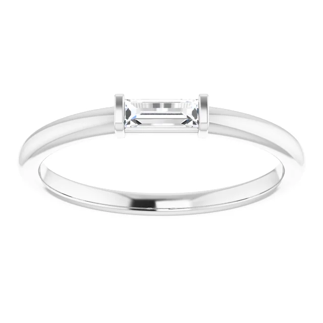 14K White 1/6 CTW Diamond Stackable Ring-