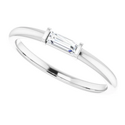 14K White 1/6 CTW Diamond Stackable Ring-
