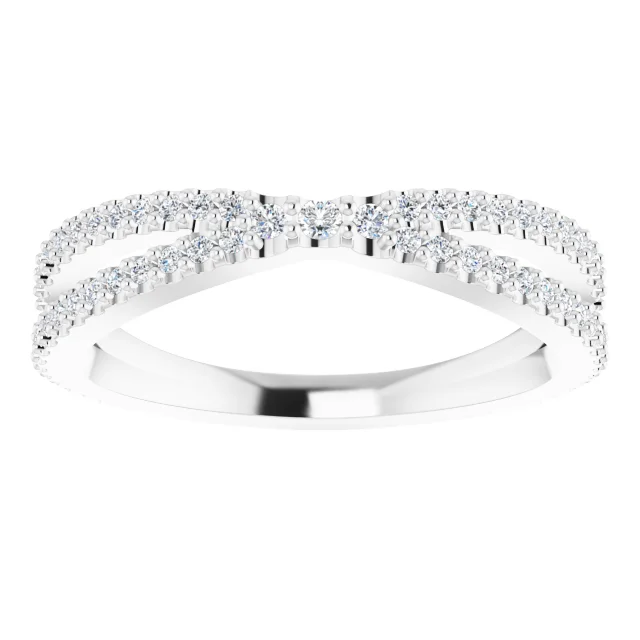 14K White 1/3 CTW Diamond Contour Band-
