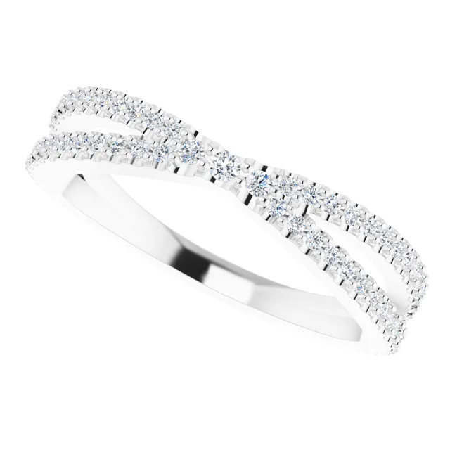 14K White 1/3 CTW Diamond Contour Band-