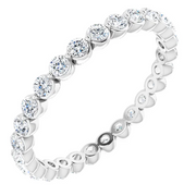 14K White 3/4 CTW Diamond Eternity Band Size 7-