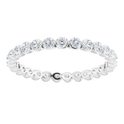 14K White 3/4 CTW Diamond Eternity Band Size 7-