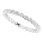 14K White 3/4 CTW Diamond Eternity Band Size 7-