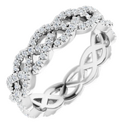 14K White 1/2 CTW Diamond Eternity Band Size 7-