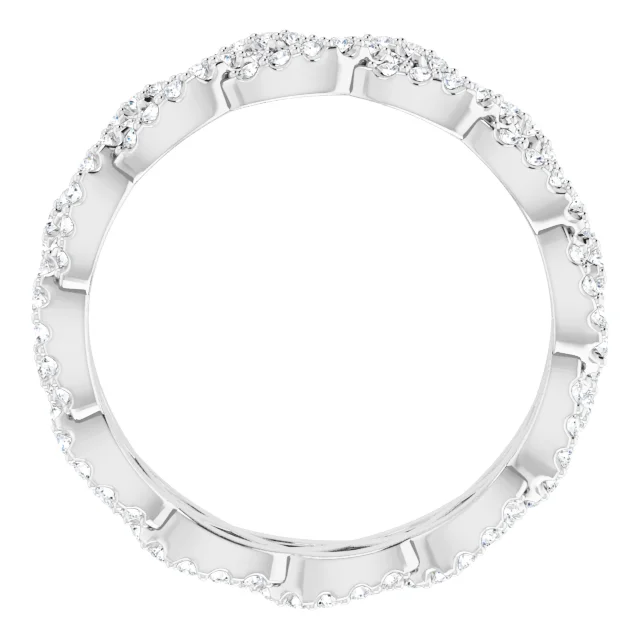 14K White 1/2 CTW Diamond Eternity Band Size 7-
