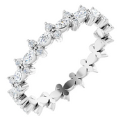 14K White 5/8 CTW Diamond Eternity Band Size 7-
