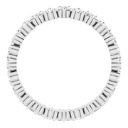 14K White 1 CTW Diamond Cluster Eternity Band Size 7-