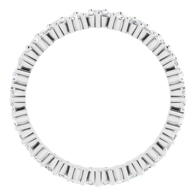 14K White 1 CTW Diamond Cluster Eternity Band Size 7-