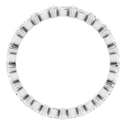 14K White 5/8 CTW Diamond Eternity Band Size 7-