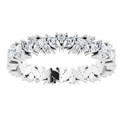 14K White 1 CTW Diamond Cluster Eternity Band Size 7-