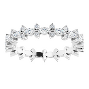 14K White 5/8 CTW Diamond Eternity Band Size 7-