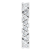 14K White 1 CTW Diamond Cluster Eternity Band Size 7-