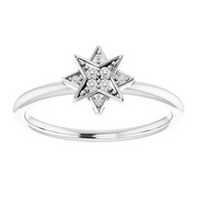 14K White .04 CTW Diamond Star Ring-