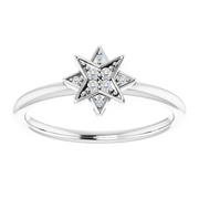 14K White .4 CTW Diamond Star Ring