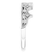 14K White 1/8 CTW Diamond Crown Ring-