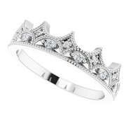 14K White 1/8 CTW Diamond Crown Ring-