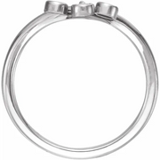 14K White 1/5 CTW Diamond Three-Stone Fringe V Ring-