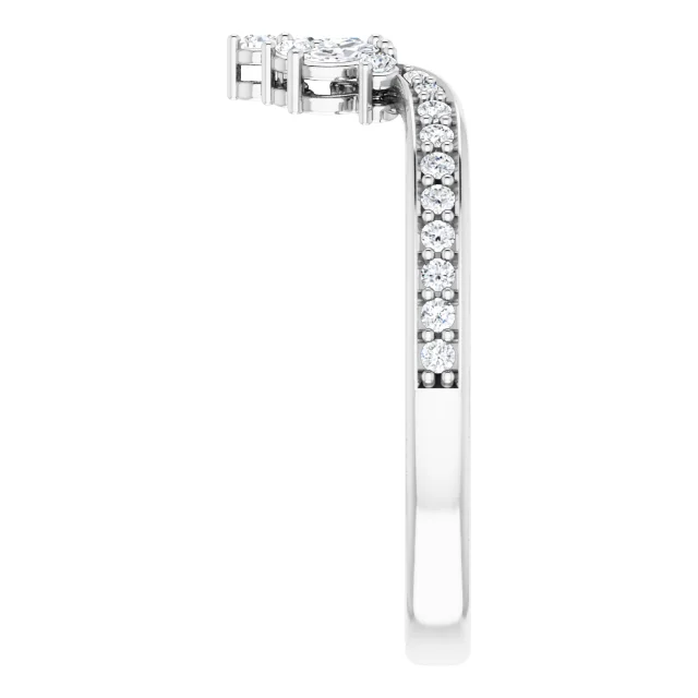 14K White 1/3 CTW Diamond Contour Band-