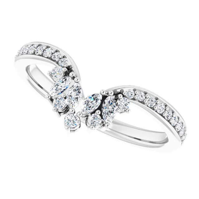 14K White 1/3 CTW Diamond Contour Band-