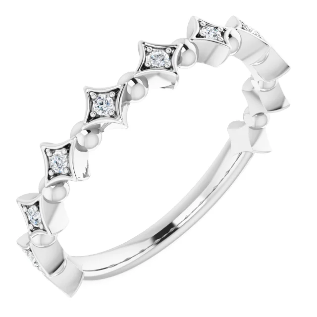 14K White 1/10 CTW Diamond Stackable Ring-