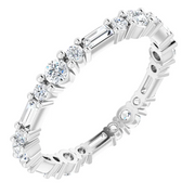 14K White 7/8 CTW Diamond Eternity Band Size 7-