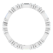 14K White 7/8 CTW Diamond Eternity Band Size 7-