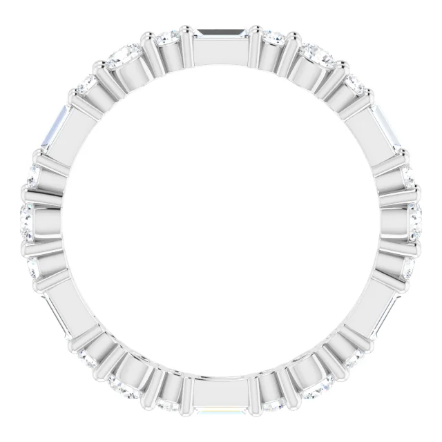 14K White 7/8 CTW Diamond Eternity Band Size 7-