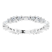 14K White 7/8 CTW Diamond Eternity Band Size 7-
