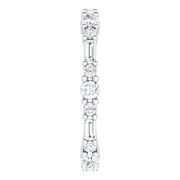 14K White 7/8 CTW Diamond Eternity Band Size 7-