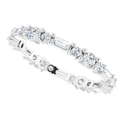 14K White 7/8 CTW Diamond Eternity Band Size 7-
