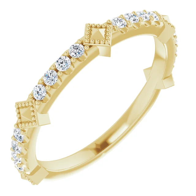 14K Yellow 1/4 CTW Diamond Stackable Ring-