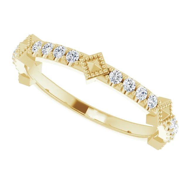 14K Yellow 1/4 CTW Diamond Stackable Ring-