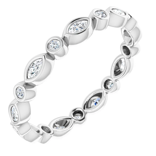 14K White 1/3 CTW Diamond Eternity Band Size 7-