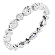 14K White 1/3 CTW Diamond Eternity Band Size 7-