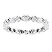 14K White 1/3 CTW Diamond Eternity Band Size 7-
