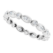 14K White 1/3 CTW Diamond Eternity Band Size 7-