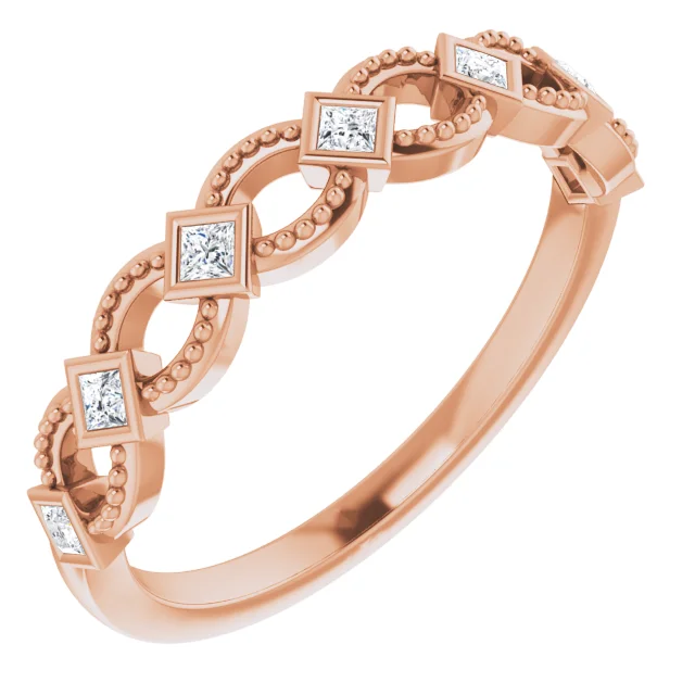 14K Rose 1/6 CTW Diamond Stackable Ring-