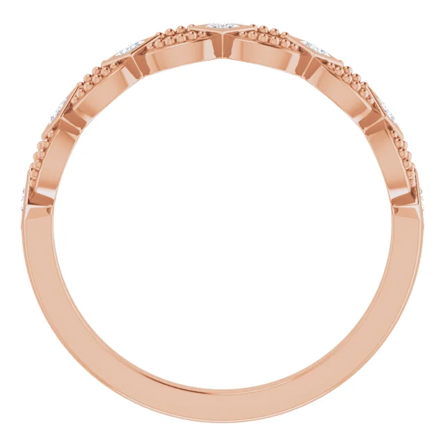 14K Rose 1/6 CTW Diamond Stackable Ring-