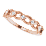 14K Rose 1/6 CTW Diamond Stackable Ring-